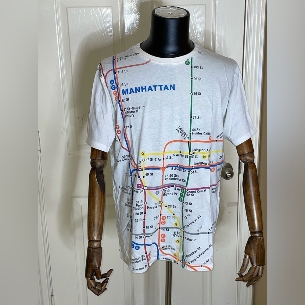 NYC SUBWAY LINE TEE SHIRT WHITE M​​​​​​​​​​​​
